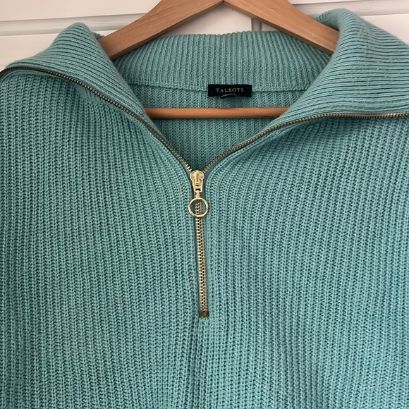 Talbots Quarter Zip Pullover Sweater, Size L - Picture 2 of 8
